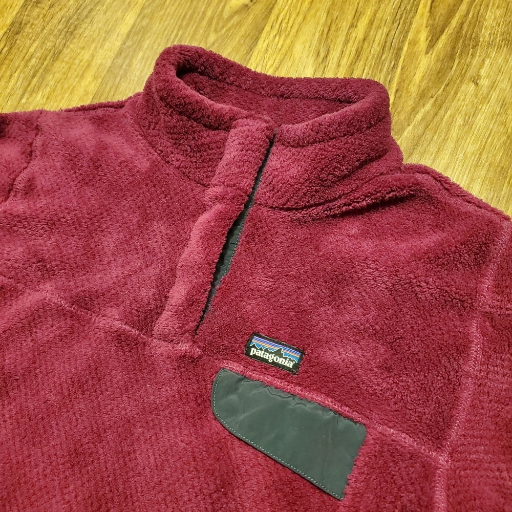 Patagonia‎ Snap-T Sweater Girls XL 14 Burgundy Pullover Polartec Fleece